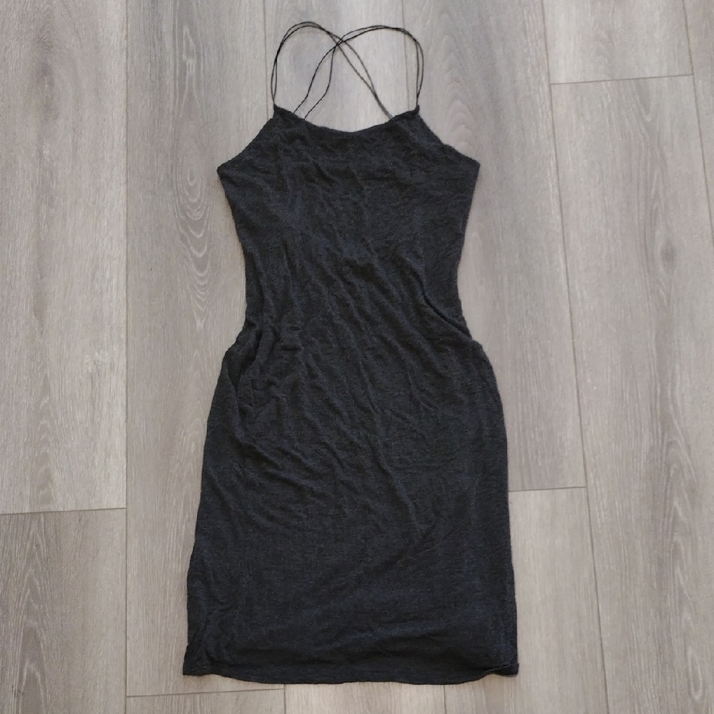Naked Zebra Dark Grey Strapless Dress